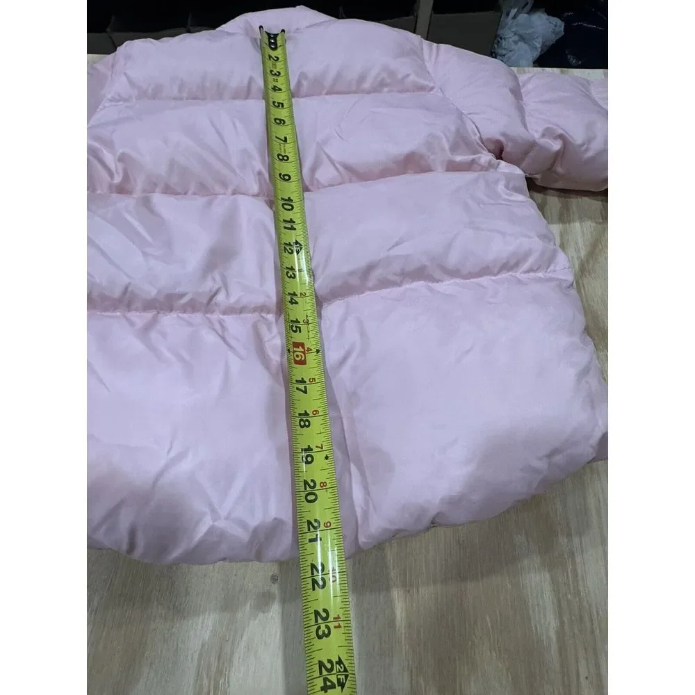 Polo Ralph Lauren Puffer Down Jacket L 12/14 Light‎ Pink White Pony Winter Coat